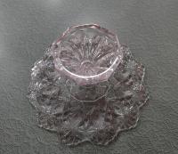 Vintage Pressed Glass 9 Inch Pedestal Cake Stand, Pastry Stand, Cupcake Plate