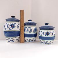 Set of Three Ceramic Pfaltzgraff Canisters, Orleans Pattern, Available for Local Pickup Only