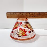 Crackle Glass Fall Leaves Jar Candle Shade Topper, Fall Autumn Yankee Candle Jar Topper