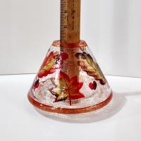 Crackle Glass Fall Leaves Jar Candle Shade Topper, Fall Autumn Yankee Candle Jar Topper