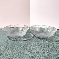 Vintage Arcoroc Canterbury Crocus Clear Glass Cereal Bowls, Set of 2