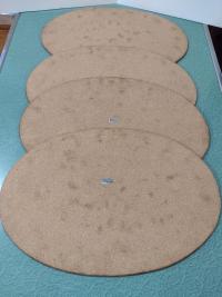 Vintage Capiz Shell Oval Placemats, Set of Four, 1960's Table Setting Decor