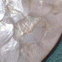 Vintage Capiz Shell Oval Placemats, Set of Four, 1960's Table Setting Decor