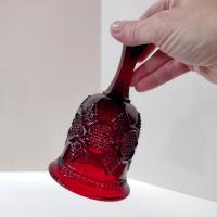 Vintage Avon 1876 Cape Cod Ruby Red Glass Bell, Christmas Holiday Bell