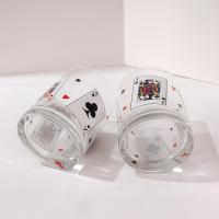 Vintage Luminarc Card Party Double Old Fashioned Whiskey Lowball Glasses, Set of Two, Playing Cards Poker Barware