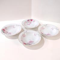 Vintage Noritake Amherst Carnation N1619 Dessert Bowls, Set of 4, Pink and Yellow Floral Porcelain China Bowls