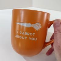 I Carrot About You Orange Coffee Tea Ceramic Mug, Vegan Vegetarian Gift