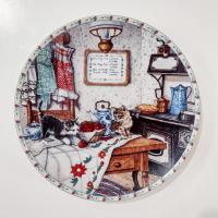 Vintage Comforts of Home Knowles Fine China Collectible Cat Plates, Set of 2, Sleepy Heads and Curious Pair Plates, Hannah Hollister Ingmire