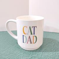 Vintage Cat Dad Ceramic Coffee Tea Mug, Father's Day Cat Lover Gift