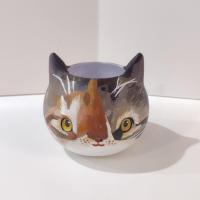 Kitty Cat Small Planter Pot, 3D Printed Cat Head Planter Bowl