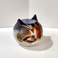 Kitty Cat Small Planter Pot, 3D Printed Cat Head Planter Bowl