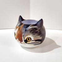 Kitty Cat Small Planter Pot, 3D Printed Cat Head Planter Bowl