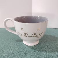 Ceramic Kitty Cat Face 16 Ounce Oversized Coffee Tea Mug with Gold Heart