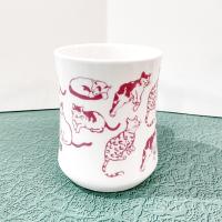 Vintage Cat Person Pink and White Oversized Coffee Tea Mug, Mother's Day Cat Lover Gift