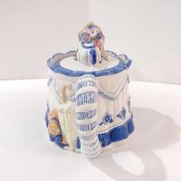 Vintage 1997 Avon Blue Rose Collection Kitty Cat Teapot, Cat Lover Gift