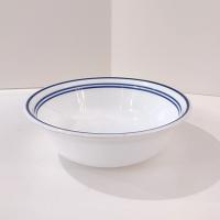 Corelle Classic Cafe Blue Cereal Salad Soup Bowl, Blue Stripe Rim Bowl