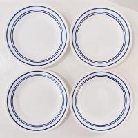 Vintage Corelle Classic Cafe Blue Bread Appetizer Snack Plates, Set of 4