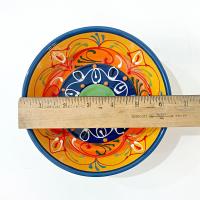 Vintage Spanish Ceramic Hand Painted Bowl, Floral Candy Nut Bowl, Small Serving Dish