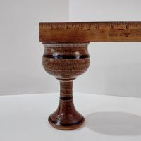 Vintage Hand Crafted Ceramic Wine Goblet Chalice, Stoneware Pottery Barware