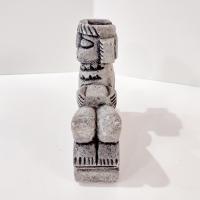 Vintage Reclining Chac Mool Mayan Stone Figurine, Mexican Aztec Carved Stone Statue