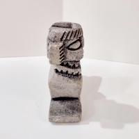 Vintage Reclining Chac Mool Mayan Stone Figurine, Mexican Aztec Carved Stone Statue