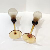 Vintage Mikasa Ginger Blossom Champagne Flutes, Set of 2, Amber Champagne Glasses