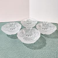 Vintage Mikasa Bountiful Frosted Glass Salad Soup Bowls, Set of Four, Raised Cherries Fruit Design