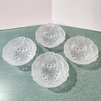 Vintage Mikasa Bountiful Frosted Glass Salad Soup Bowls, Set of Four, Raised Cherries Fruit Design