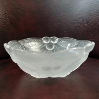Vintage Mikasa Bountiful Frosted Glass Salad Soup Bowls, Set of Four, Raised Cherries Fruit Design