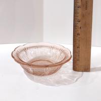 Vintage Jeanette Glass Cherry Blossom Pink Dessert Fruit Bowls, Set of 4, Pink Depression Glass Bowls