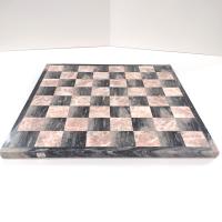 Vintage Pink and Gray Black Onyx Marble 13 3/4 Inch Chess Checkers Board, Mexican Marble Chess Board