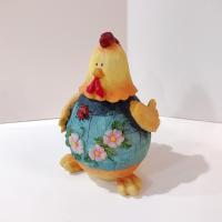 Vintage Jim Shore Chicken Figurine with Ladybug and Flowers