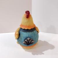 Vintage Jim Shore Chicken Figurine with Ladybug and Flowers