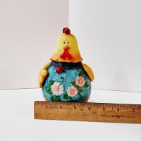 Vintage Jim Shore Chicken Figurine with Ladybug and Flowers