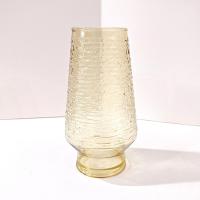 Vintage Anchor Hocking Soreno Gold Amber Glass Hurricane Candle Chimney, Textured Bark Glass Oil Lamp Globe