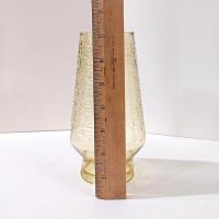 Vintage Anchor Hocking Soreno Gold Amber Glass Hurricane Candle Chimney, Textured Bark Glass Oil Lamp Globe