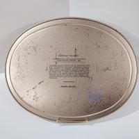 Vintage Currier and Ives Clipper Ship Red Jacket Oval Metal Serving Tray, Sunshine Biscuits Collectible Tray