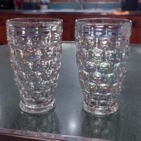 Vintage Federal Glass Colonial Iridescent 12 Ounce Flat Tumblers, Set of Two