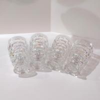 Vintage Federal Glass Colonial Iridescent 12 Ounce Flat Tumblers, Set of Four