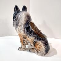 Vintage Ceramic Rough Collie Lassie Dog Planter Pot, 1950's Animal Planter