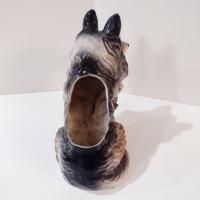 Vintage Ceramic Rough Collie Lassie Dog Planter Pot, 1950's Animal Planter