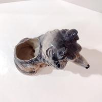 Vintage Ceramic Rough Collie Lassie Dog Planter Pot, 1950's Animal Planter