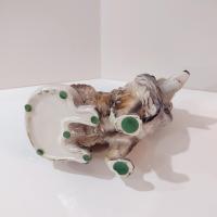 Vintage Ceramic Rough Collie Lassie Dog Planter Pot, 1950's Animal Planter