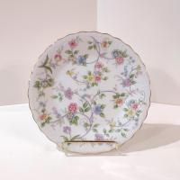 Vintage Andrea by Sadek Corona Salad Dessert Plate, Floral 7.5" Gold Trimmed Plate