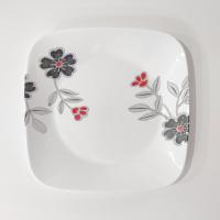Vintage Corelle Mandarin Flower Square Luncheon Plates, Set of 3
