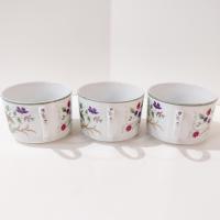 Vintage Mikasa Couture Collection Flat Tea Cups, Set of Three, Pink Blue Purple Floral Mugs