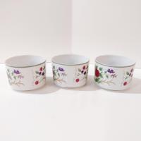 Vintage Mikasa Couture Collection Flat Tea Cups, Set of Three, Pink Blue Purple Floral Mugs