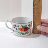 Vintage Mikasa Couture Collection Flat Tea Cups, Set of Three, Pink Blue Purple Floral Mugs