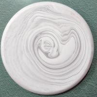 Vintage Artisinal Kitchen Supply Coupe Marble Gray Porcelain Dinner Plates, Set of 3