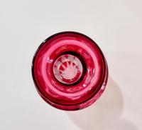 Vintage Nachtmann Traube Cranberry Cut Crystal Glass Whiskey Decanter, Red Crystal Vase